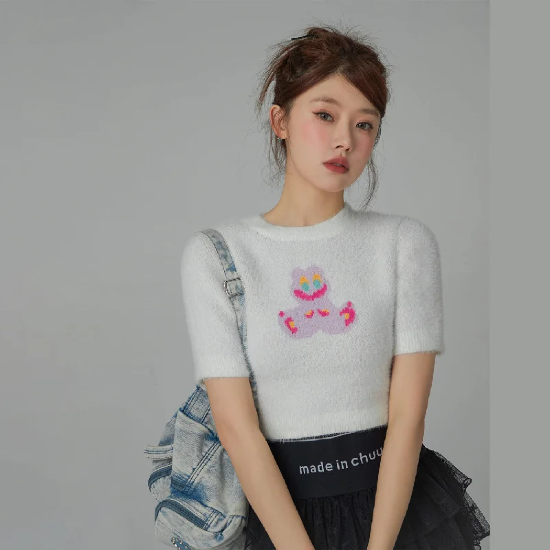 Funny Rabbit Crop Soft Knit SweaterCroptopexperience