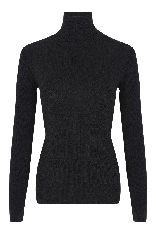 Kujten Cashmere Turtleneck Sweater in Noir