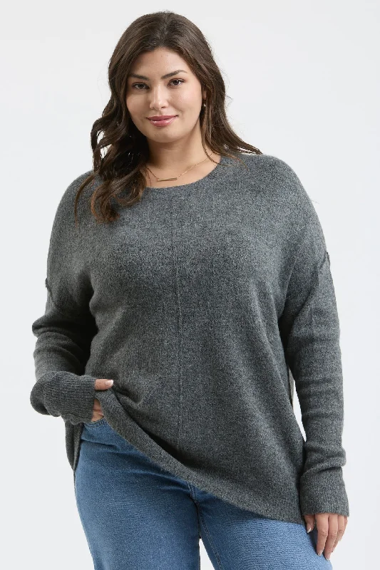 CrewnecktraditionsPLUS SOLID CREWNECK FRONT SEAM KNIT SWEATER