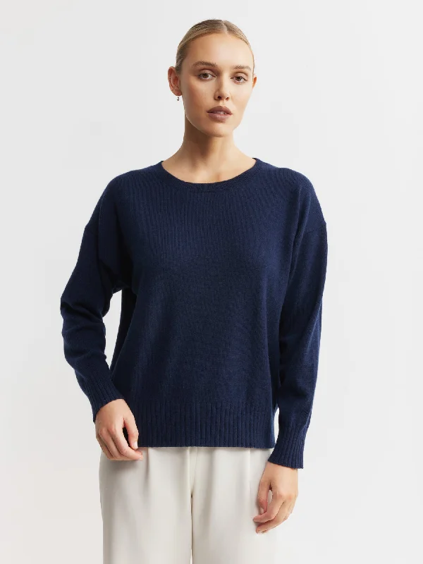 CrewneckqualityEssential Cashmere Relaxed Crewneck - Navy