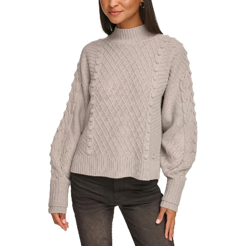 CrewneckwearWomens Ribbed Trim Comfy Crewneck Sweater