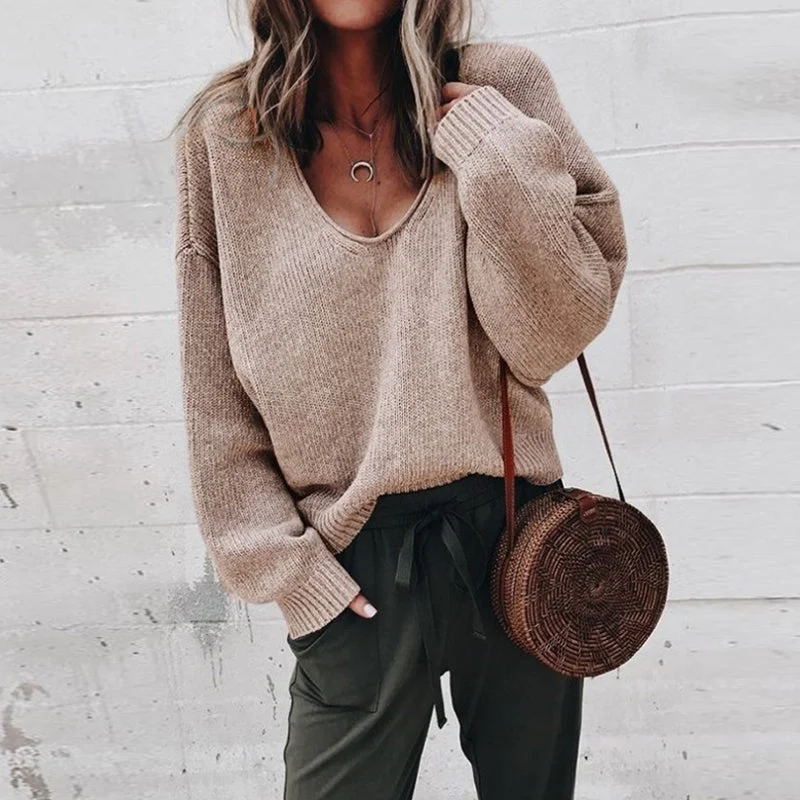 V Neck Long Sleeve Sweater