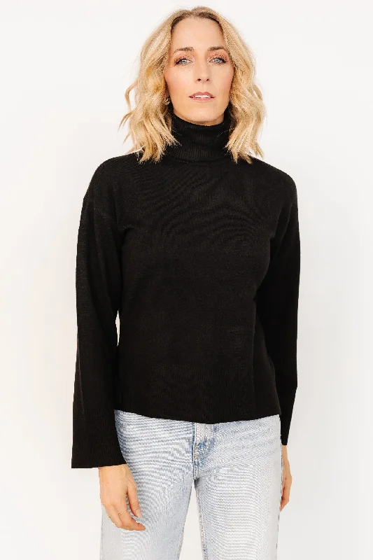 Irene Turtleneck Sweater Top | Black