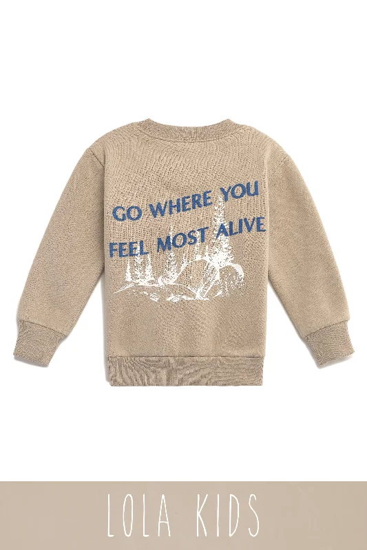 CrewnecksleeveLittle Lola Grateful Crewneck Exclusive Kids Unisex Crewneck - Nude