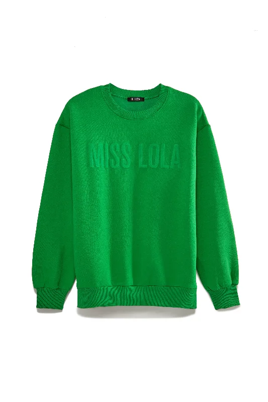 CrewneckbreathableMiss Lola Exclusive Crewneck Sweater - Green