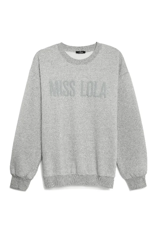 CrewneckfinishMiss Lola Exclusive Crewneck Sweater - Grey