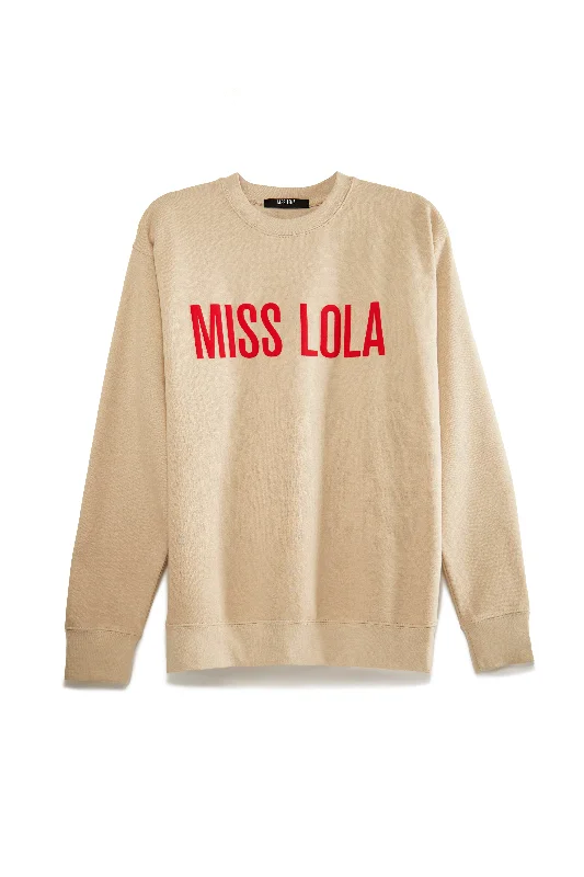 CrewnecktextureMiss Lola Exclusive Crewneck Sweater - Nude