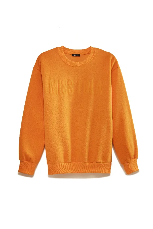 CrewneckartisanMiss Lola Exclusive Crewneck Sweater - Orange