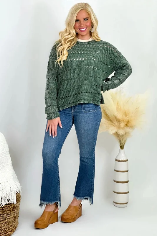 Forest Knitted Textured Long Sleeve Top