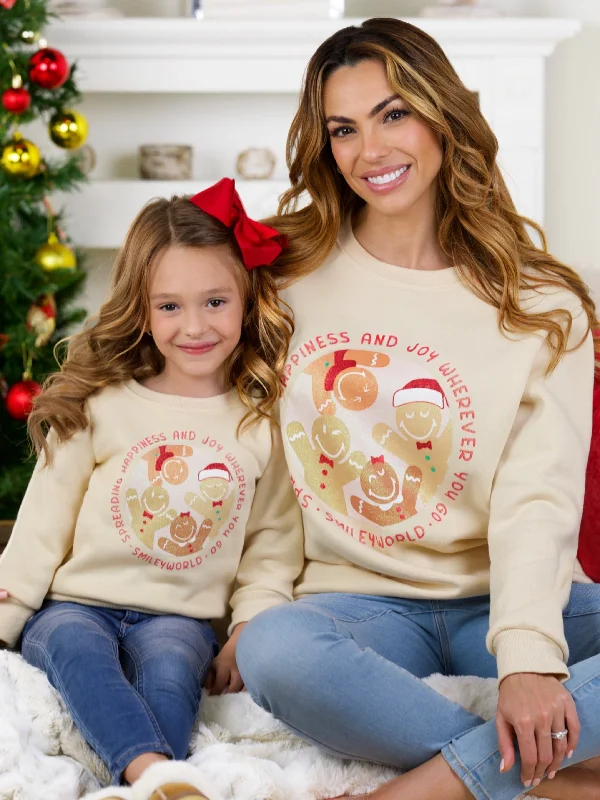 CrewneckdetailSmileyWorld Mommy and Me Happy Gingerbread Crewneck Sweatshirt