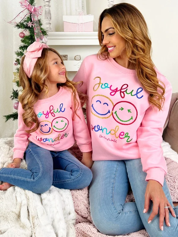 CrewneckvibeSmileyWorld Mommy and Me Joyful Wonder Crewneck Sweatshirt