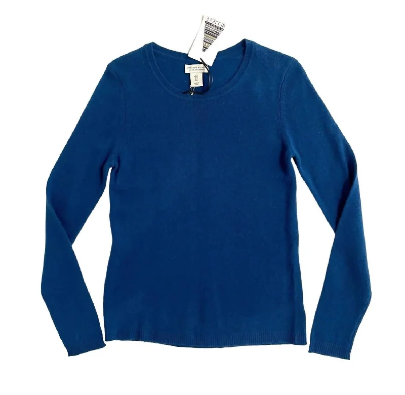 CrewneckfitWomen's Cashmere Crewneck Sweater In Blue