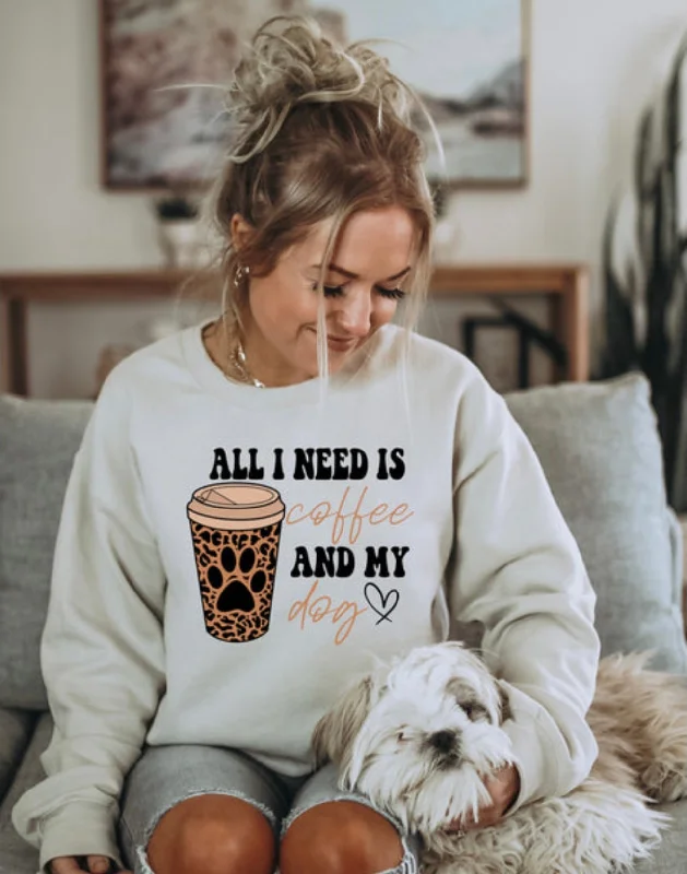 CrewneckmomentCoffee and My Dog Crewneck Sweater