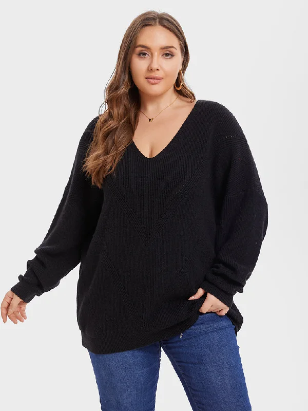 V-Neck Drop Shoulder Sweater